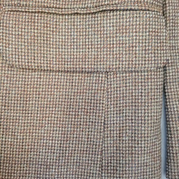 Oscar De La Renta Wool Tweed Brown Houndstooth Blazer Jacket With Pocket Square - Picture 6 of 11